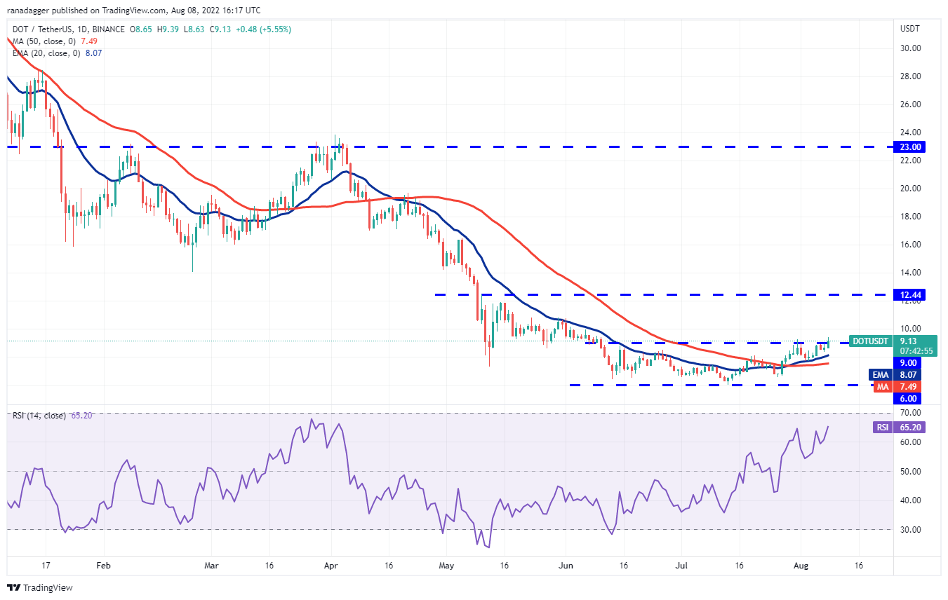 价格分析 8/8：BTC、ETH、BNB、XRP、ADA、SOL、DOGE、DOT、MATIC