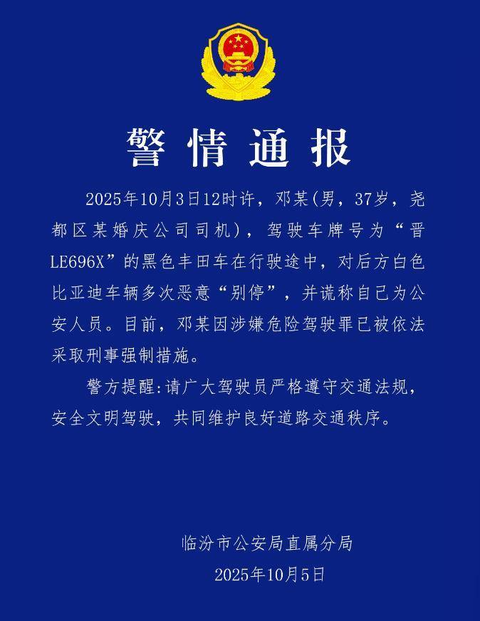 婚庆司机恶意别车后谎称自己是公安人员<strong></p>
<p>gxs币交易</strong>，涉嫌危险驾驶罪被采取刑事强制措施，律师：或被判处拘役并罚款