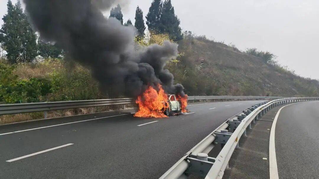 四川高速上一汽车突发自燃!车内两人闻到异味后果断弃车<strong></p>
<p>ela币行情</strong>,成功逃生
